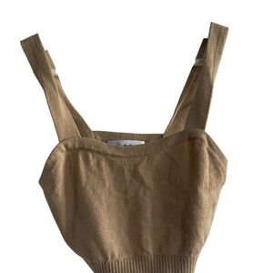 FILORO Wool Tan Sleeveless Crop Top Size XS
